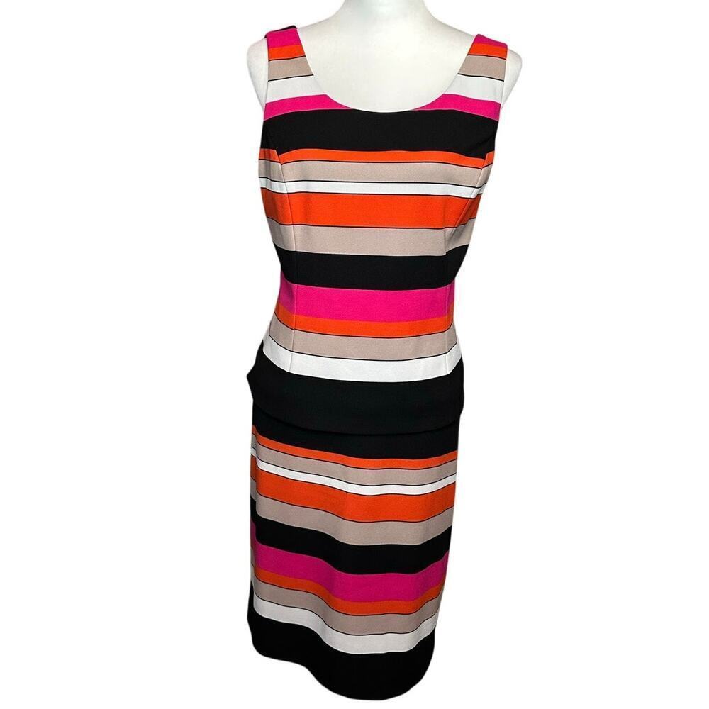 Nine West/Kasper 3 Piece Suit Set Blazer Top Skirt Coral Taupe Black White NEW - Picture 2 of 16
